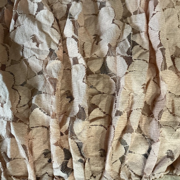 Free People Cotton Blend Peach Mesh Flower Lace Body Suit - Picture 3 of 6